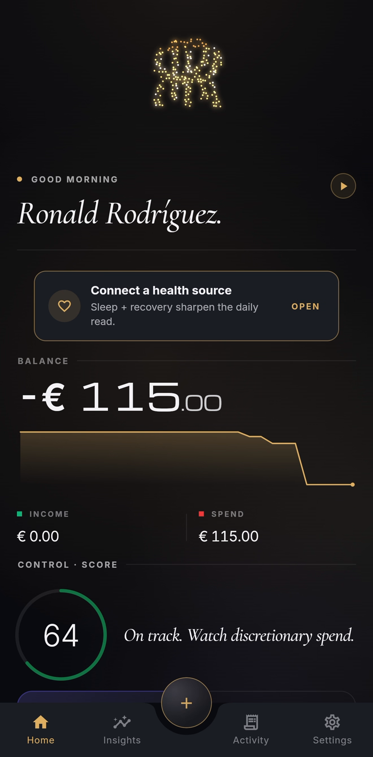 RONAR home screen